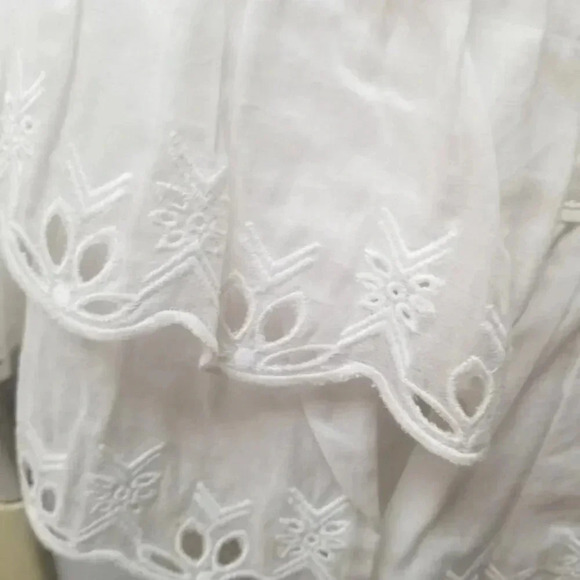 Tory Burch  Bateau 3/4 Sleeve Blouse White Eyelet 100% Cotton 8 - Picture 7 of 14